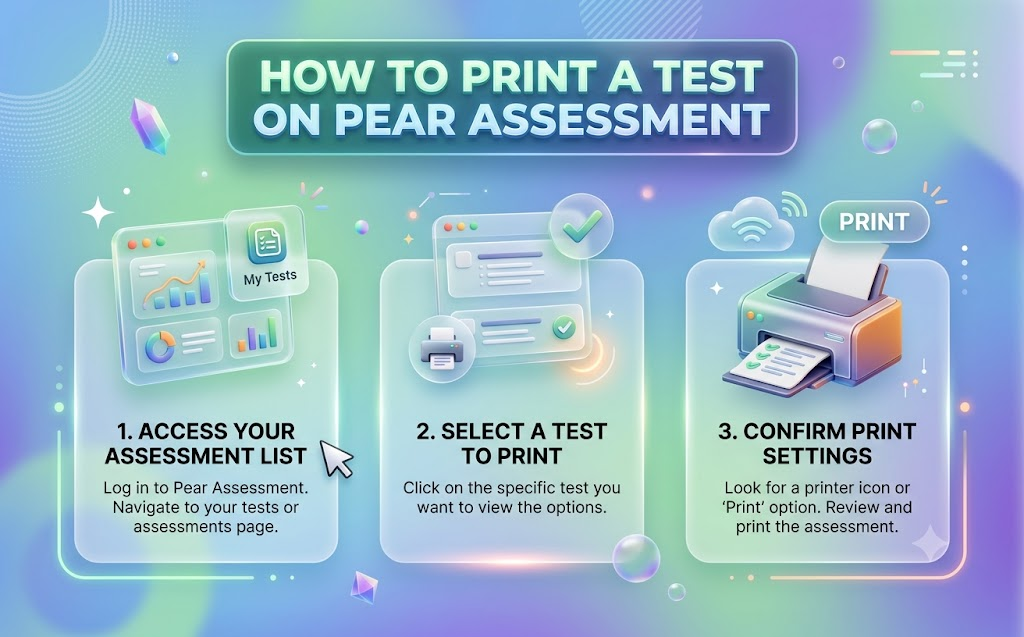 how to print a test on pear assessment